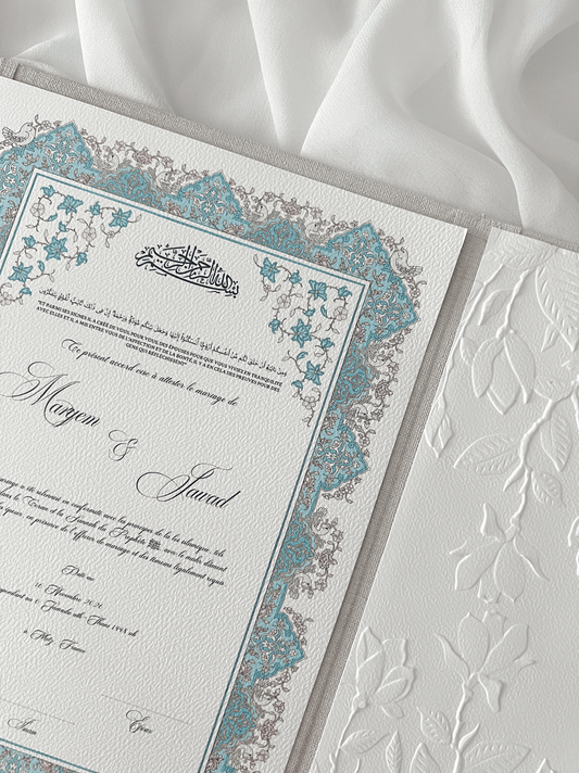 Certificat de mariage religieux personnalisé – Collection RAWDAH