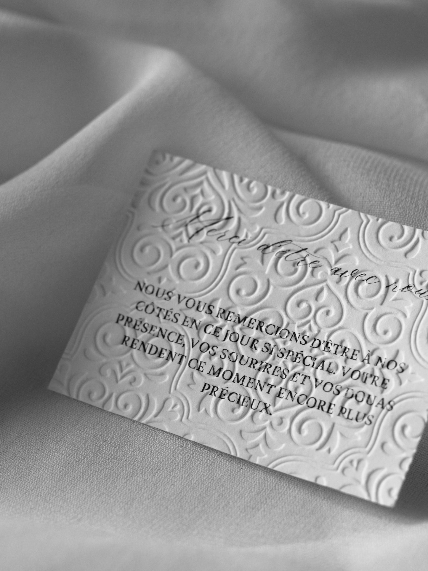 Cartes de remerciement - Embossage "Arabesques"