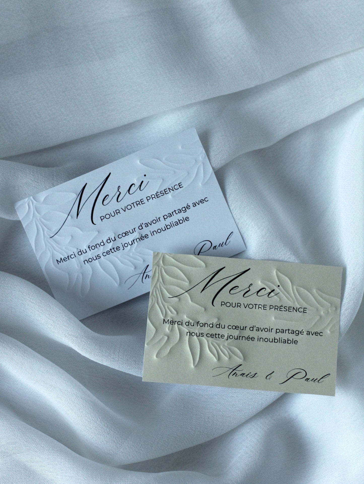 Cartes de remerciement - Embossage "Floréa"