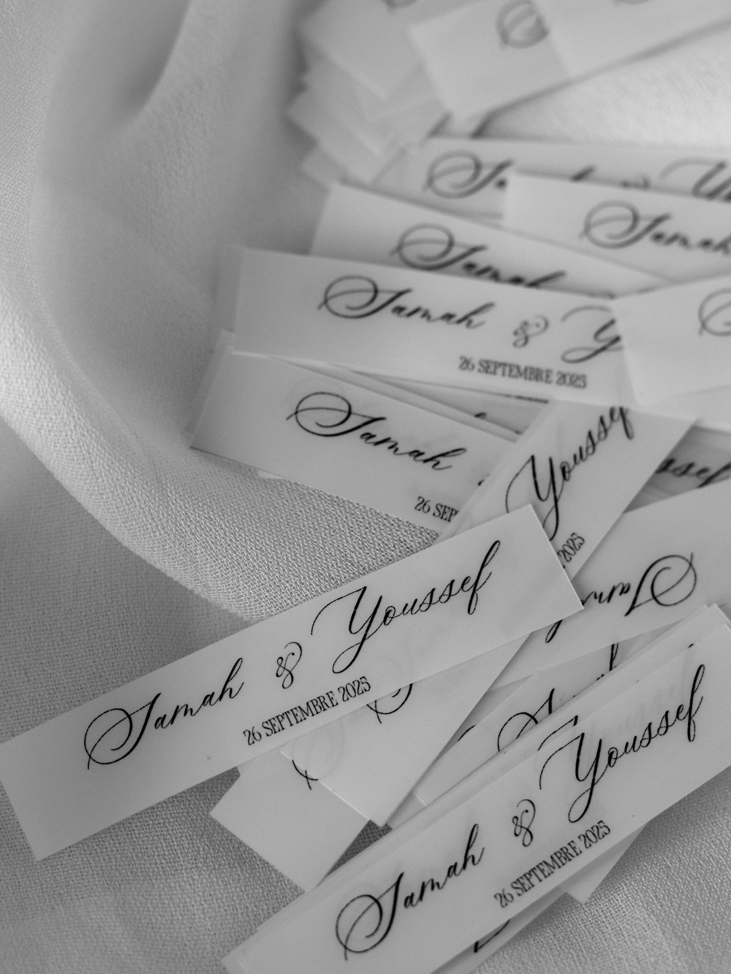 Stickers transparents pour fioles - cadeau invité - 10x1.5cm