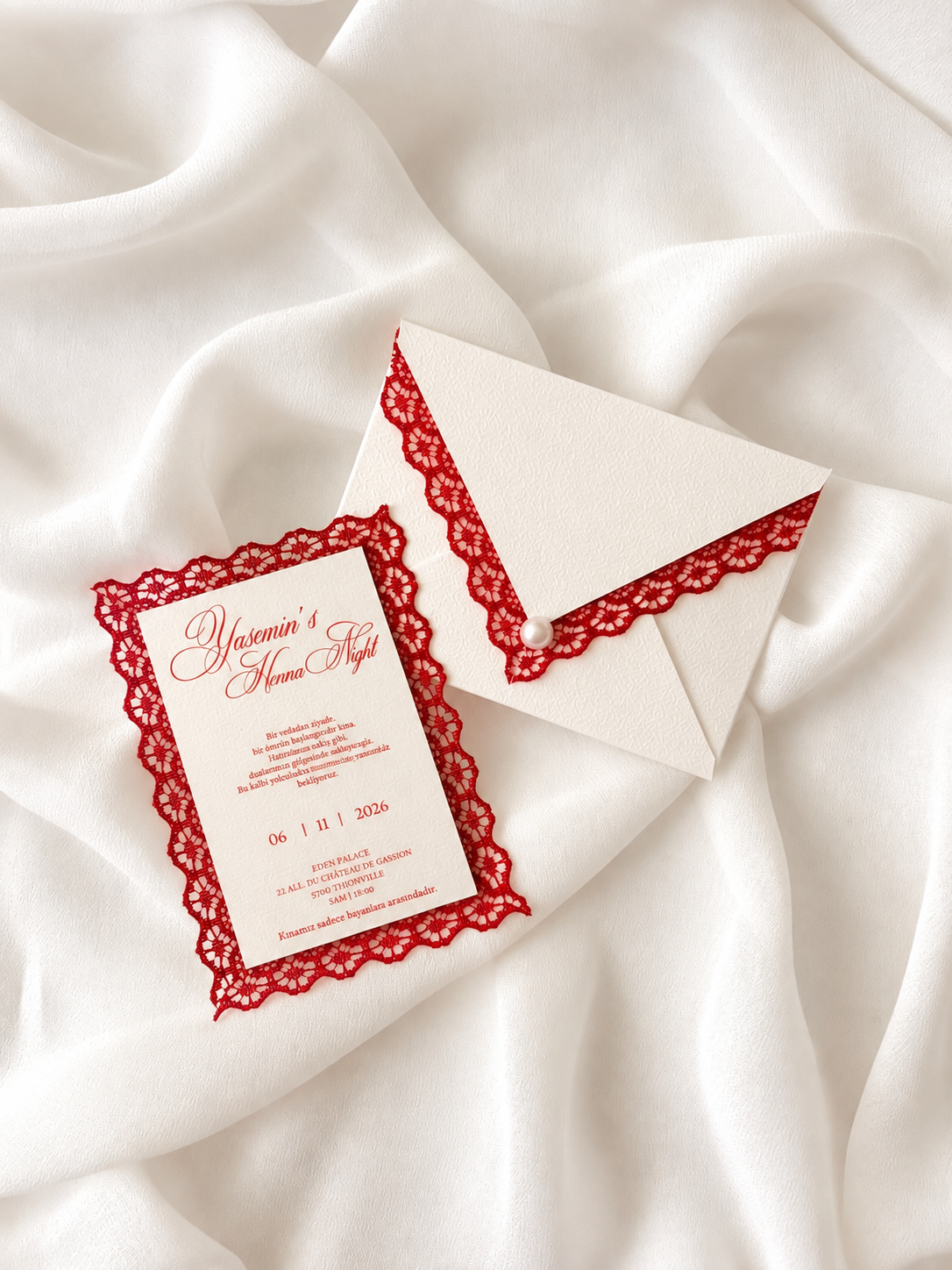 Faire-part de mariage personnalisé – Collection DENTELLE - Petit Format