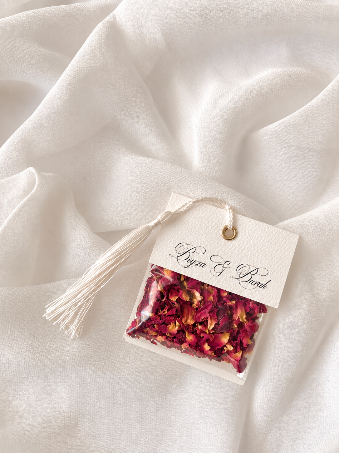 Sachet pétale de roses séchées personnalisée - Cadeaux invités
