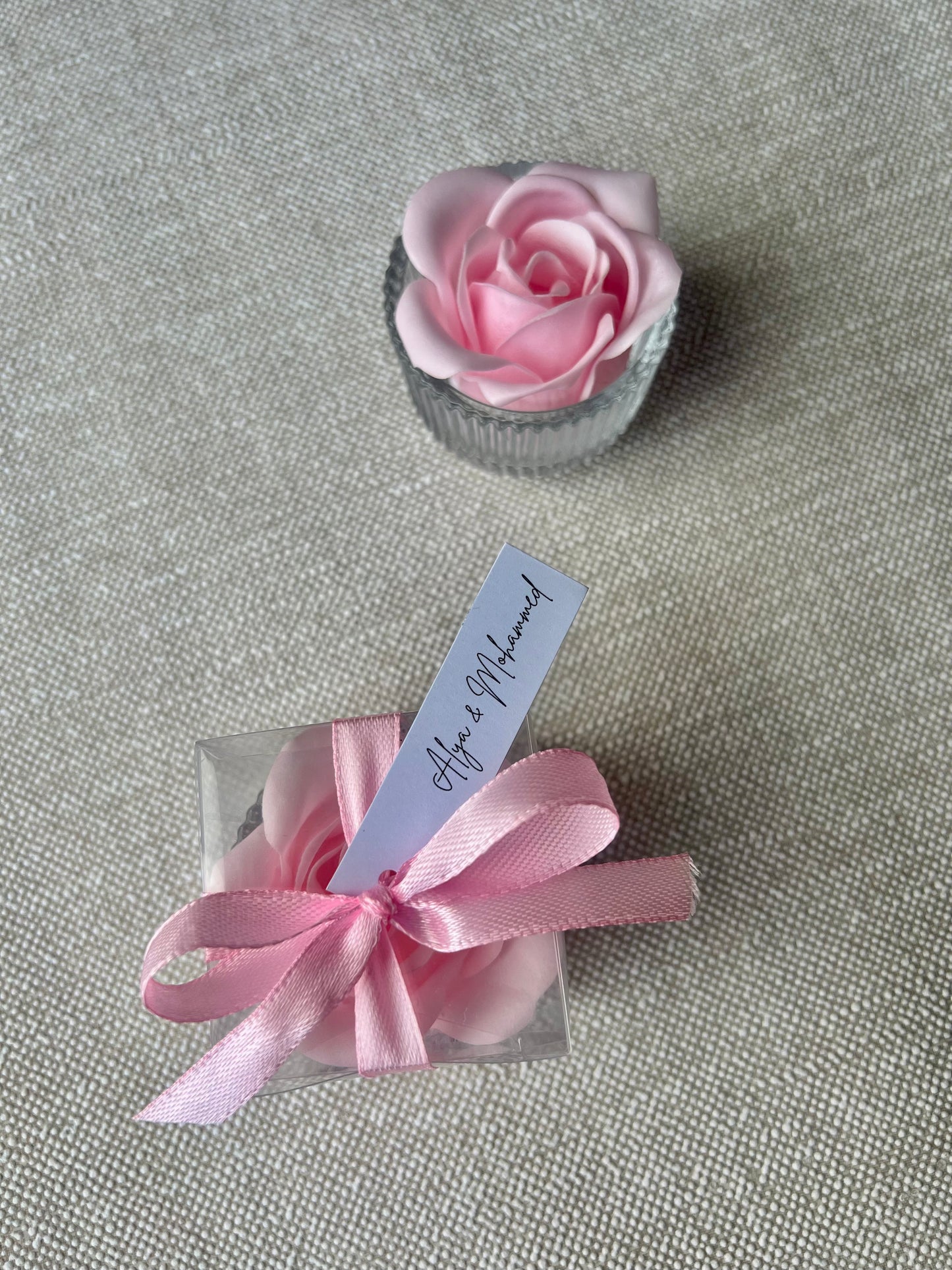 Photophore & Rose de Savon - Cadeaux invités