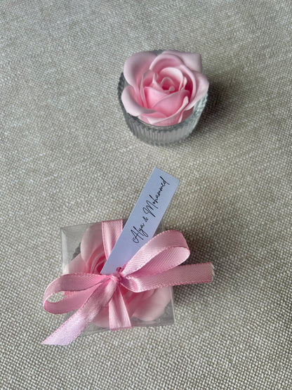 Photophore & Rose de Savon - Cadeaux invités