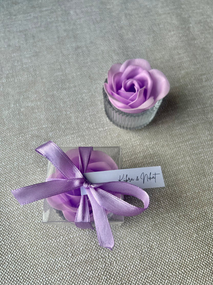 Photophore & Rose de Savon - Cadeaux invités