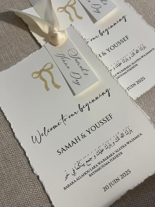 Carte de remerciement avec porte-prénom - NILUFER