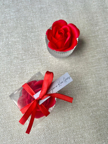 Photophore & Rose de Savon - Cadeaux invités