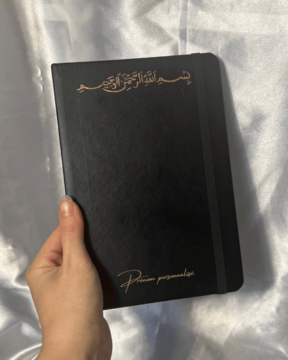 Carnet personnalisé Noir - Prénom doré à la main