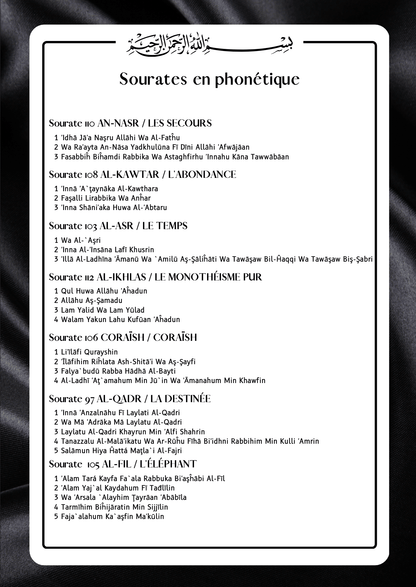 Sourate & Invocations (Phonétique) - Quran Tracker - PDF Gratuit