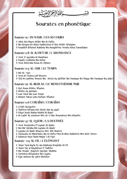 Sourate & Invocations (Phonétique) - Quran Tracker - PDF Gratuit