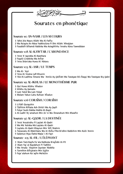 Sourate & Invocations (Phonétique) - Quran Tracker - PDF Gratuit
