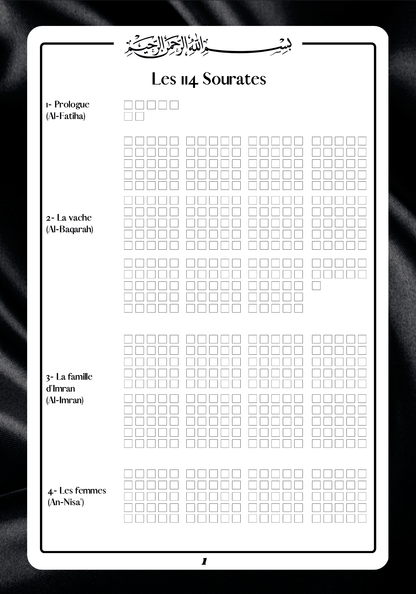 Suivi de lecture du coran - Quran Tracker - PDF Gratuit