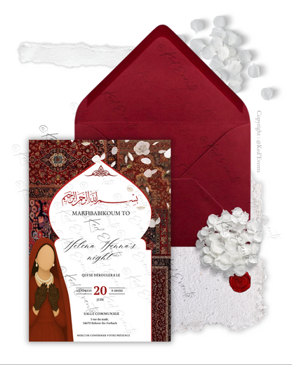 Faire-part numérique - Henna night "Iranian Carpet"