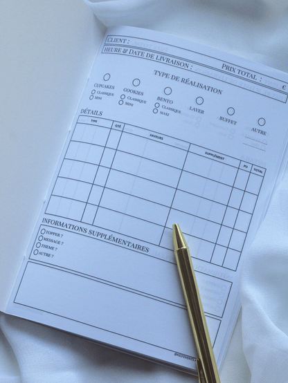 Carnet "Suivi de commandes" - PRO - PÂTISSIER - 60 pages