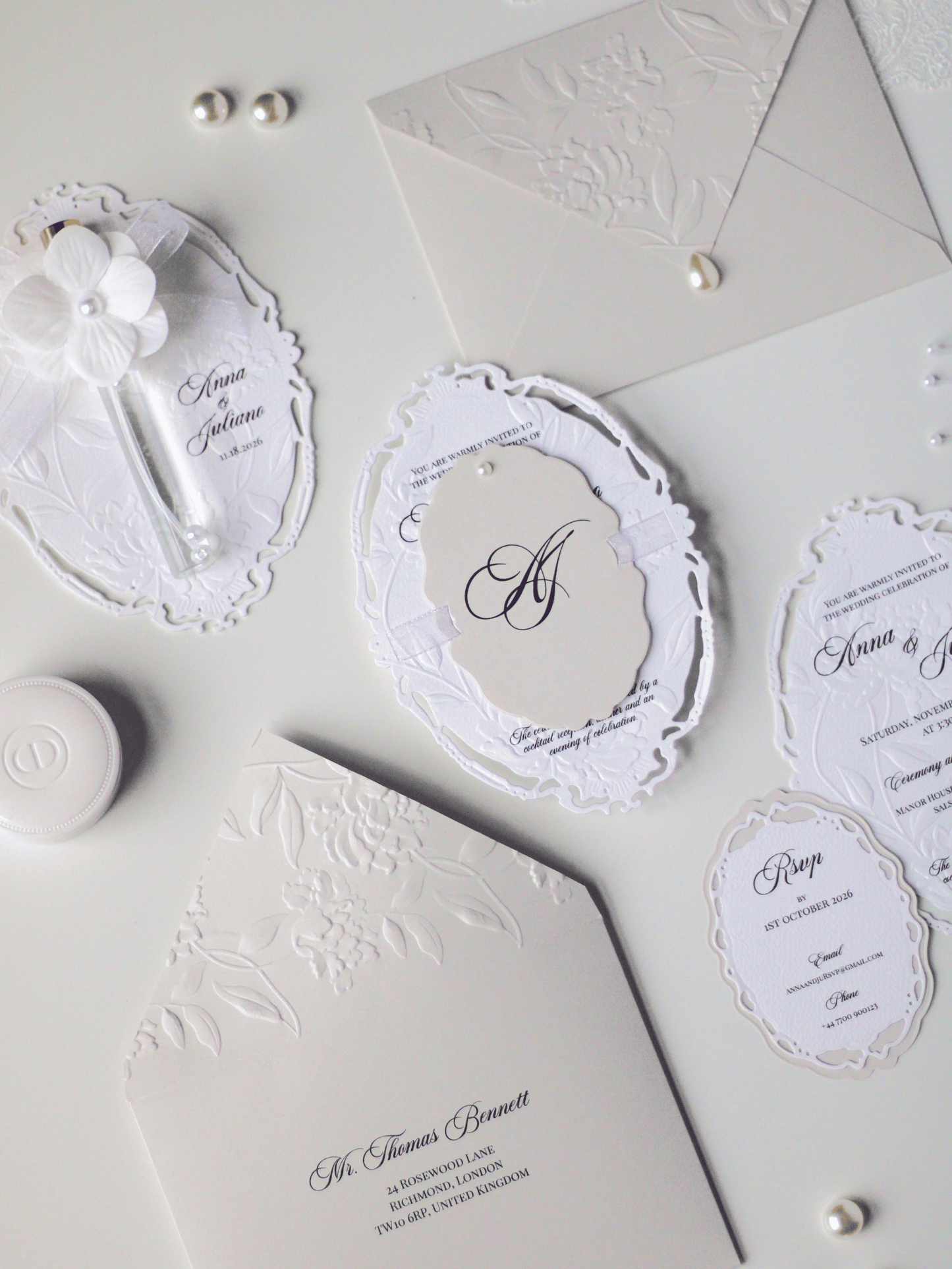 Faire-Part - Inspiration BRIDGERTON - Blanc