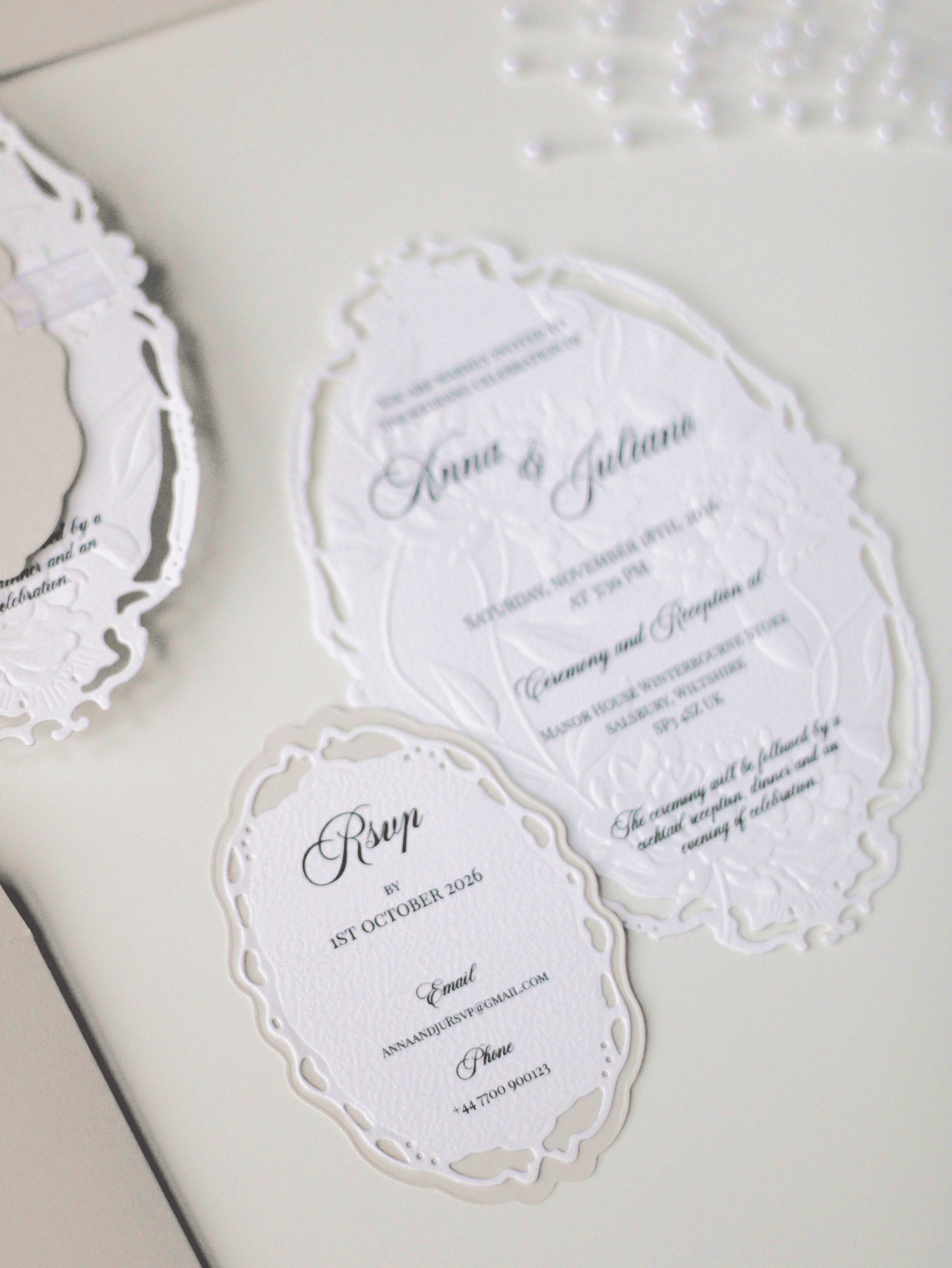Faire-Part - Inspiration BRIDGERTON - Blanc