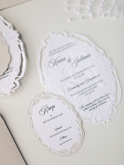 Faire-Part - Inspiration BRIDGERTON - Blanc
