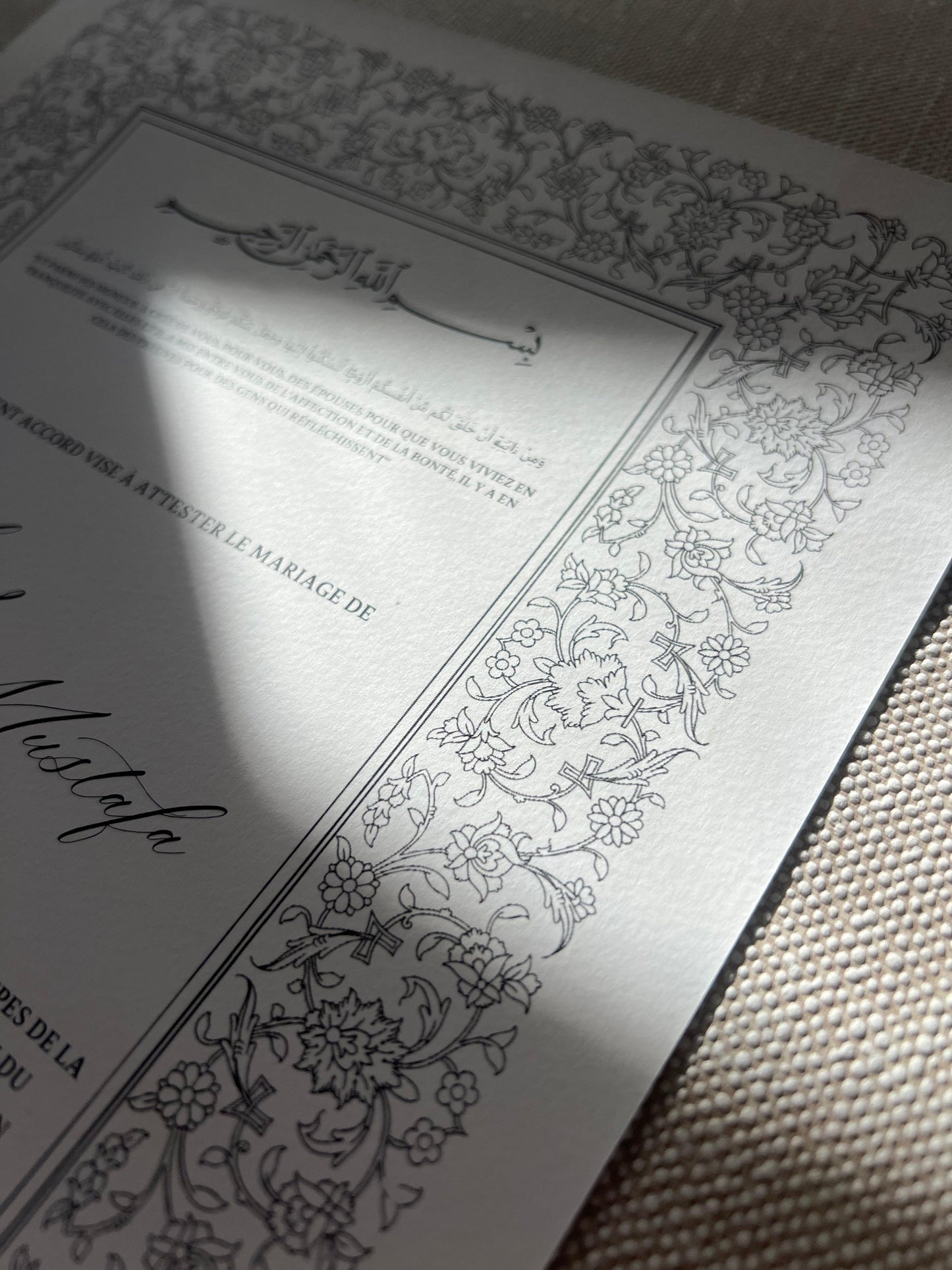 Certificat de Mariage Religieux "ZENITH"