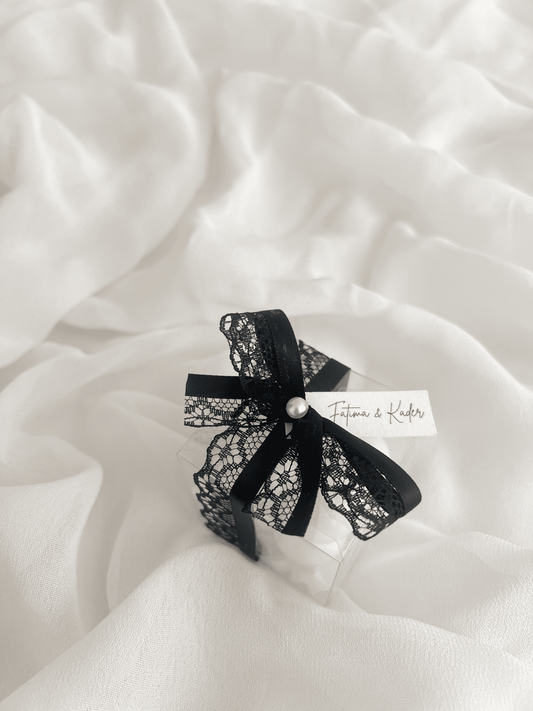 Bougie Bulle & Ruban dentelle - Cadeaux invités