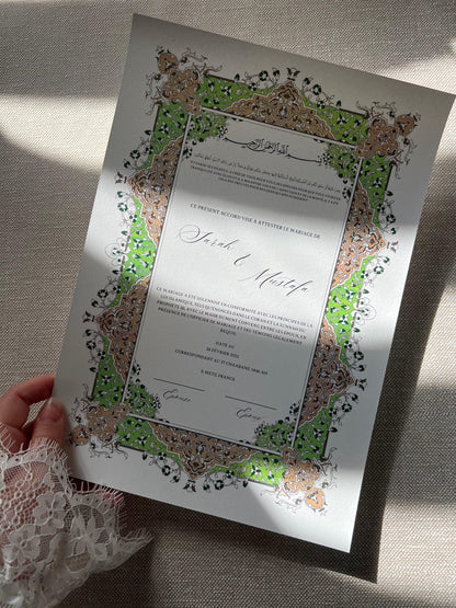 Certificat de Mariage Religieux "SAMAH"