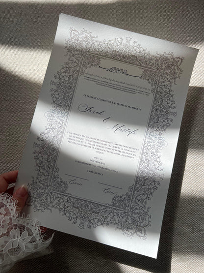 Certificat de Mariage Religieux "SAMAH"
