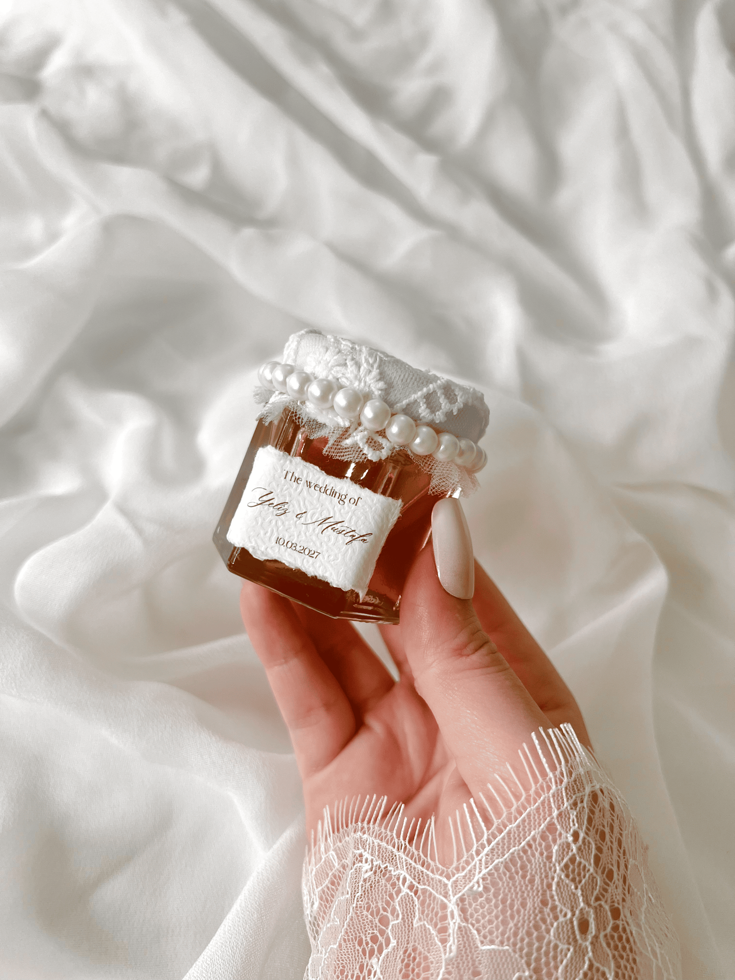Pot miel & dentelle - Cadeaux invités