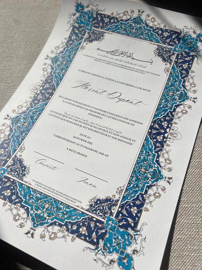 Certificat de conversion islamique "SAMAH"