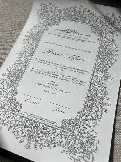 Certificat de conversion islamique "SAMAH"