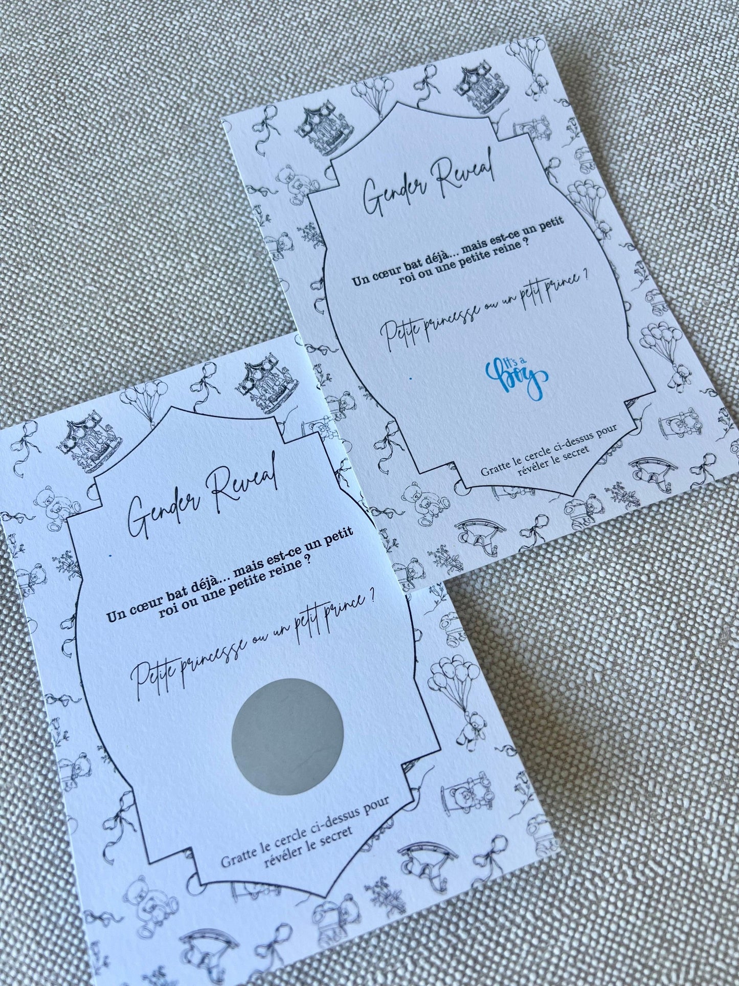 Carte "Gender Reveal" à gratter- MELODIE