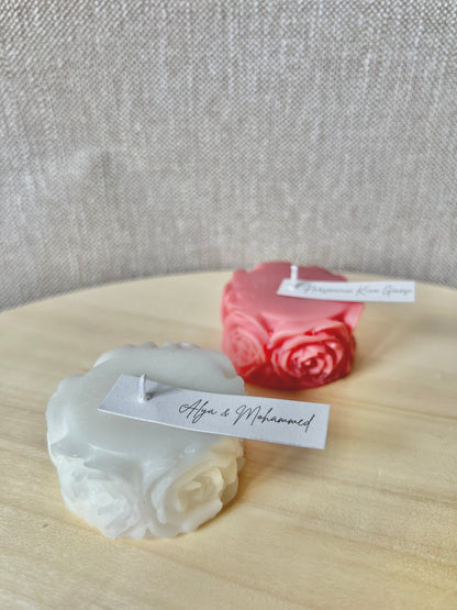 Bougie Palet Roses - Cadeaux invités