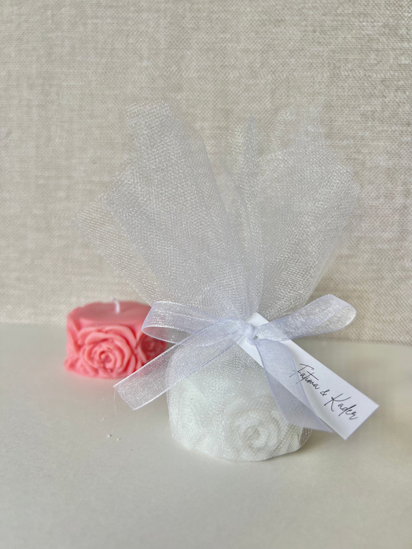Bougie Palet Roses - Cadeaux invités
