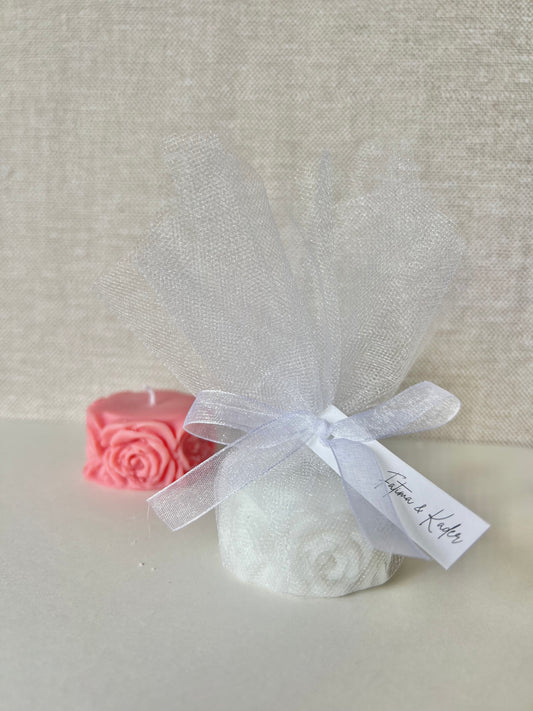 Bougie Palet Roses - Cadeaux invités