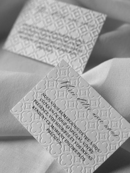 Cartes de remerciement - Embossage "Orient"