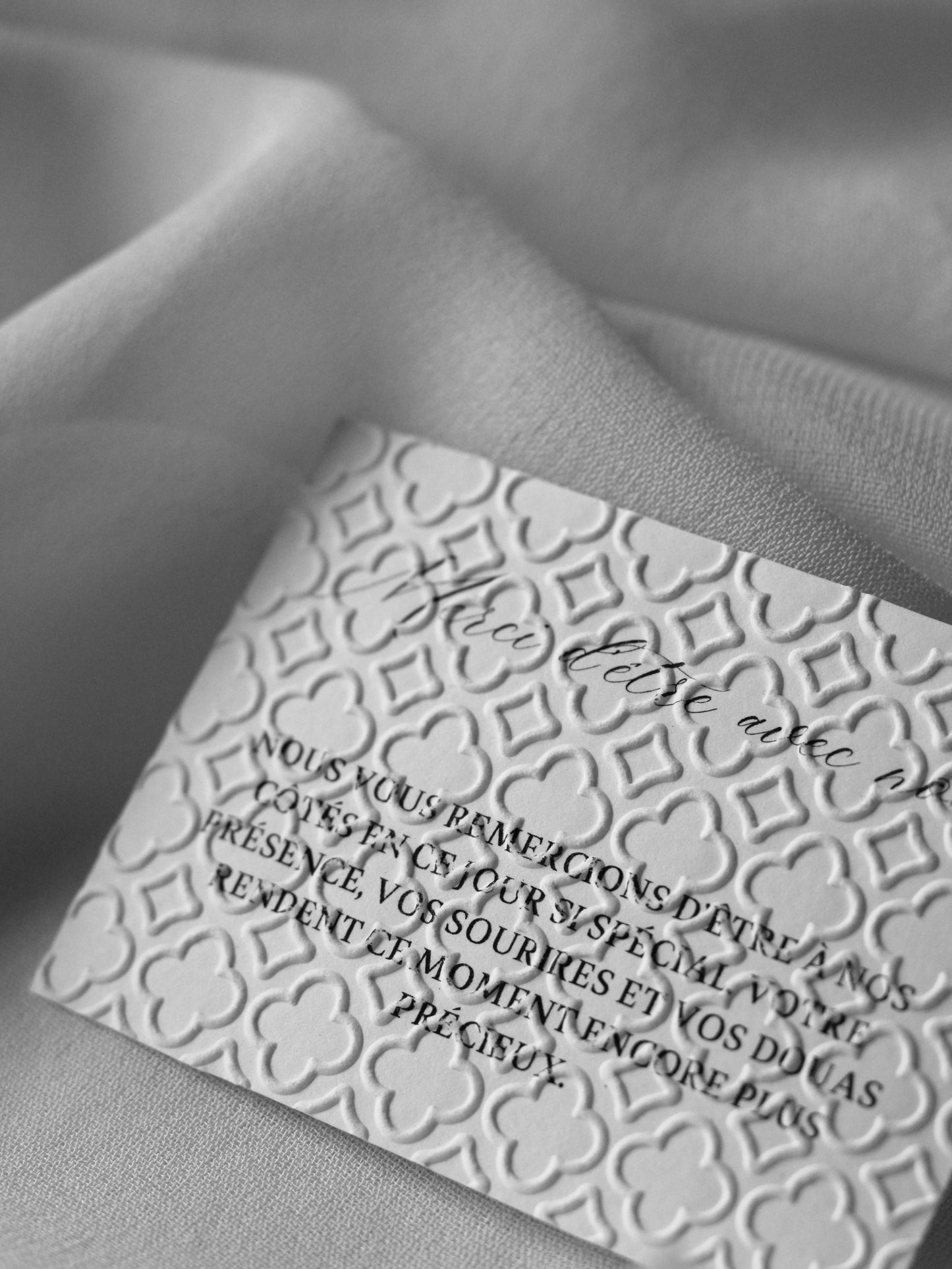 Cartes de remerciement - Embossage "Orient"