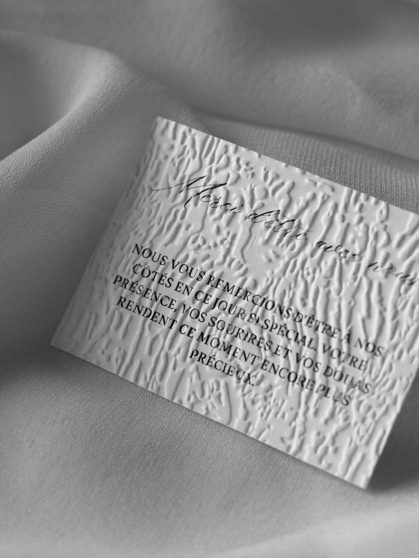 Cartes de remerciement - Embossage "Bois"