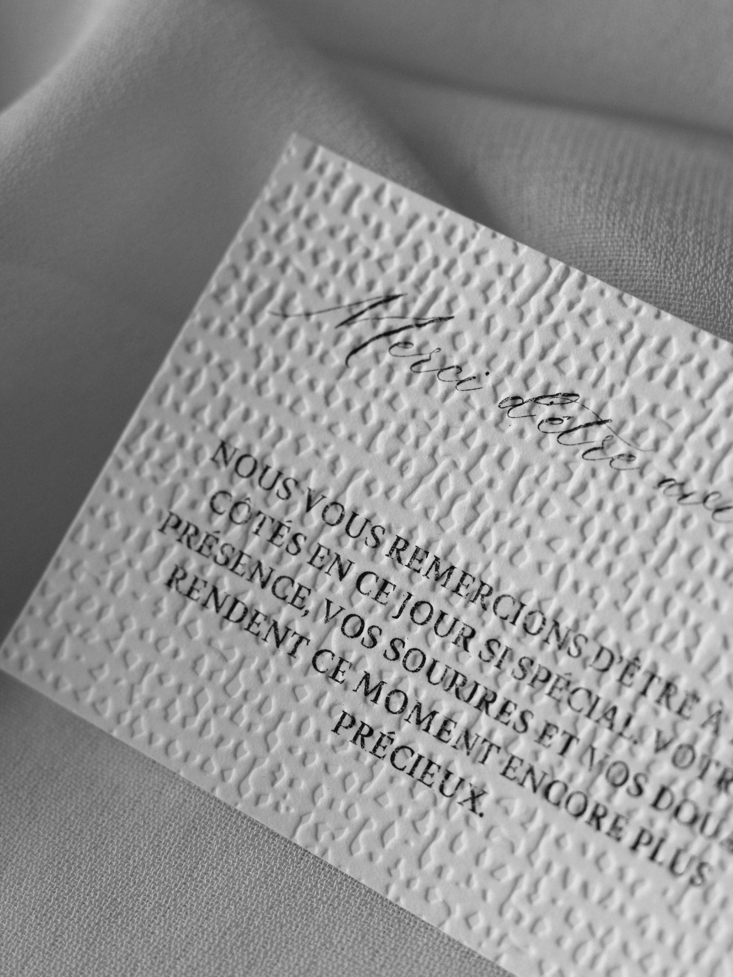 Cartes de remerciement - Embossage "Lin"