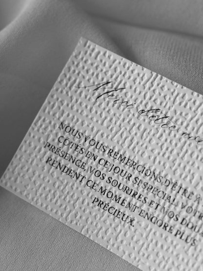 Cartes de remerciement - Embossage "Lin"