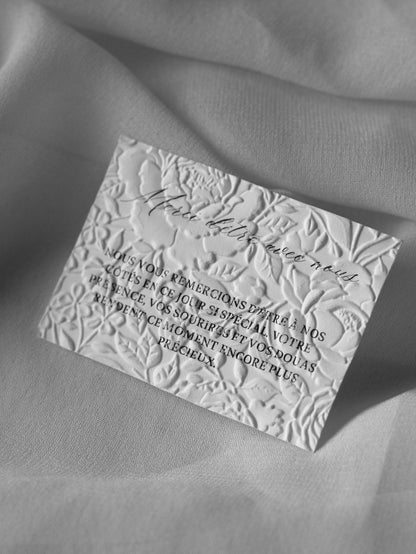 Cartes de remerciement - Embossage "Roses"