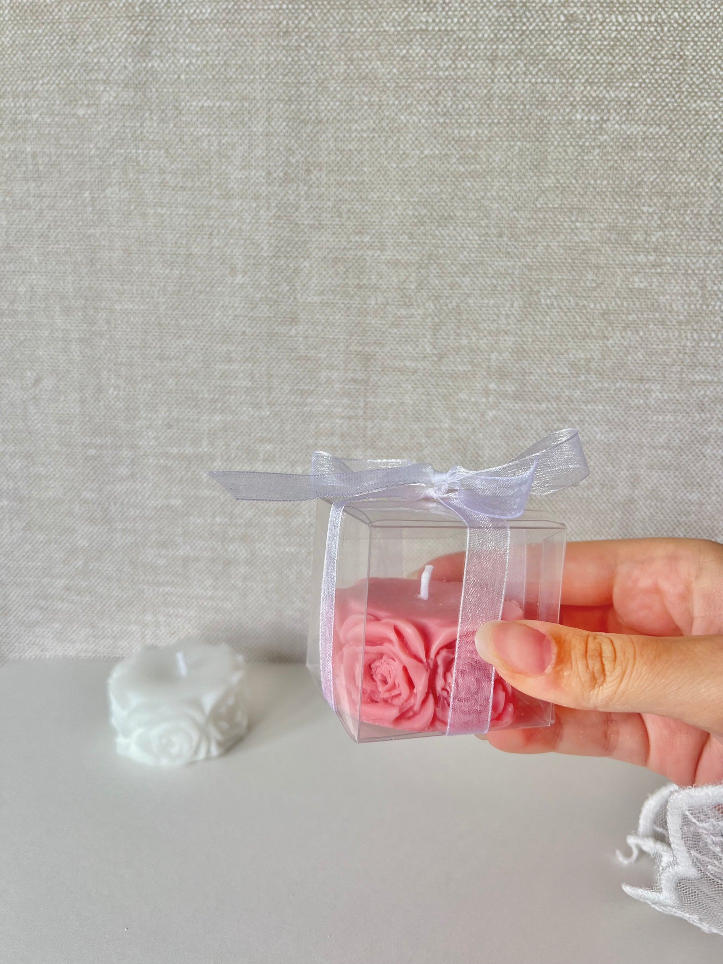 Bougie Palet Roses - Cadeaux invités