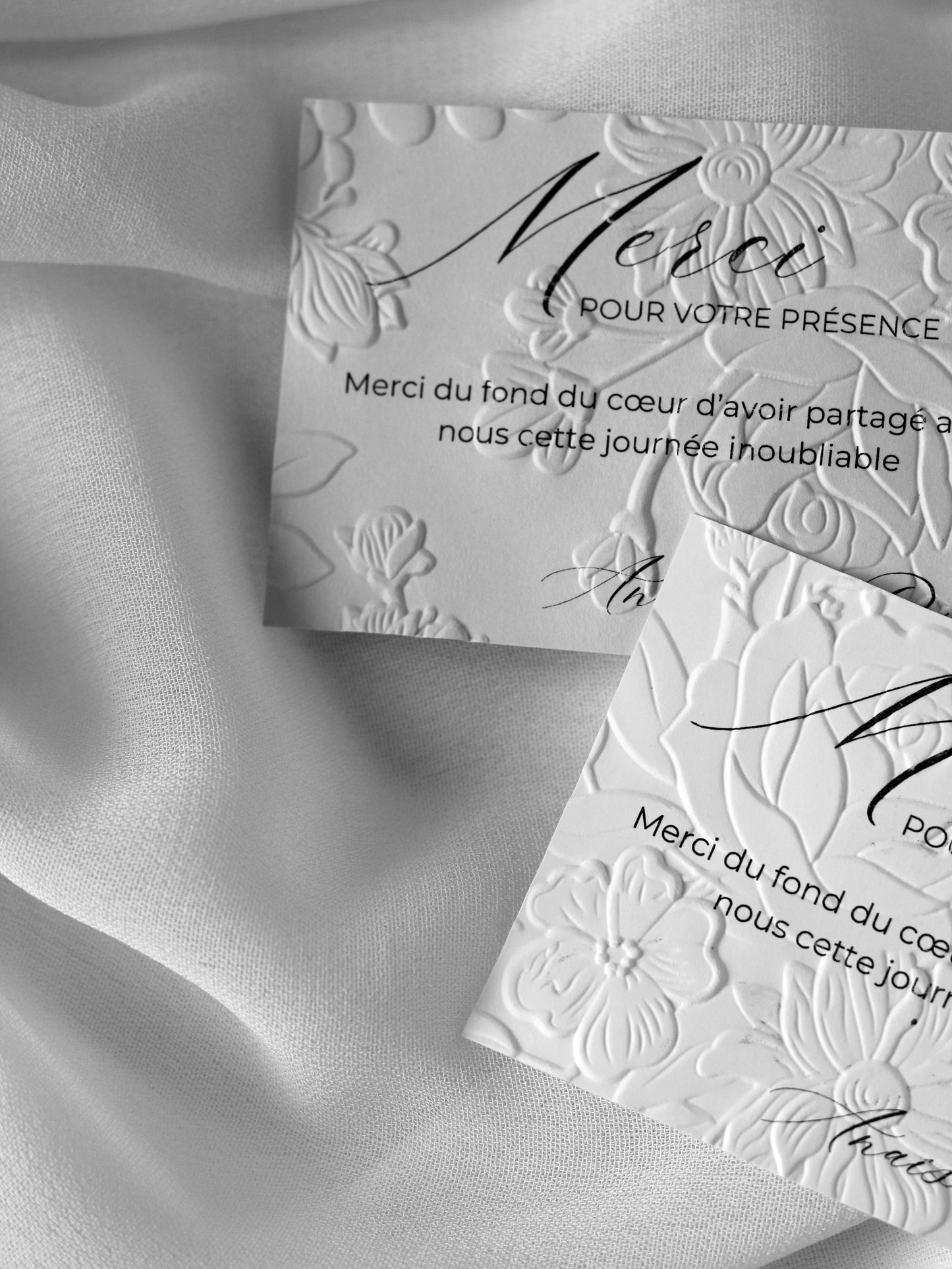 Cartes de remerciement - Embossage "Bloom"