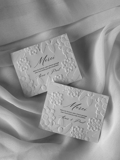 Cartes de remerciement - Embossage "Cadre Floral"