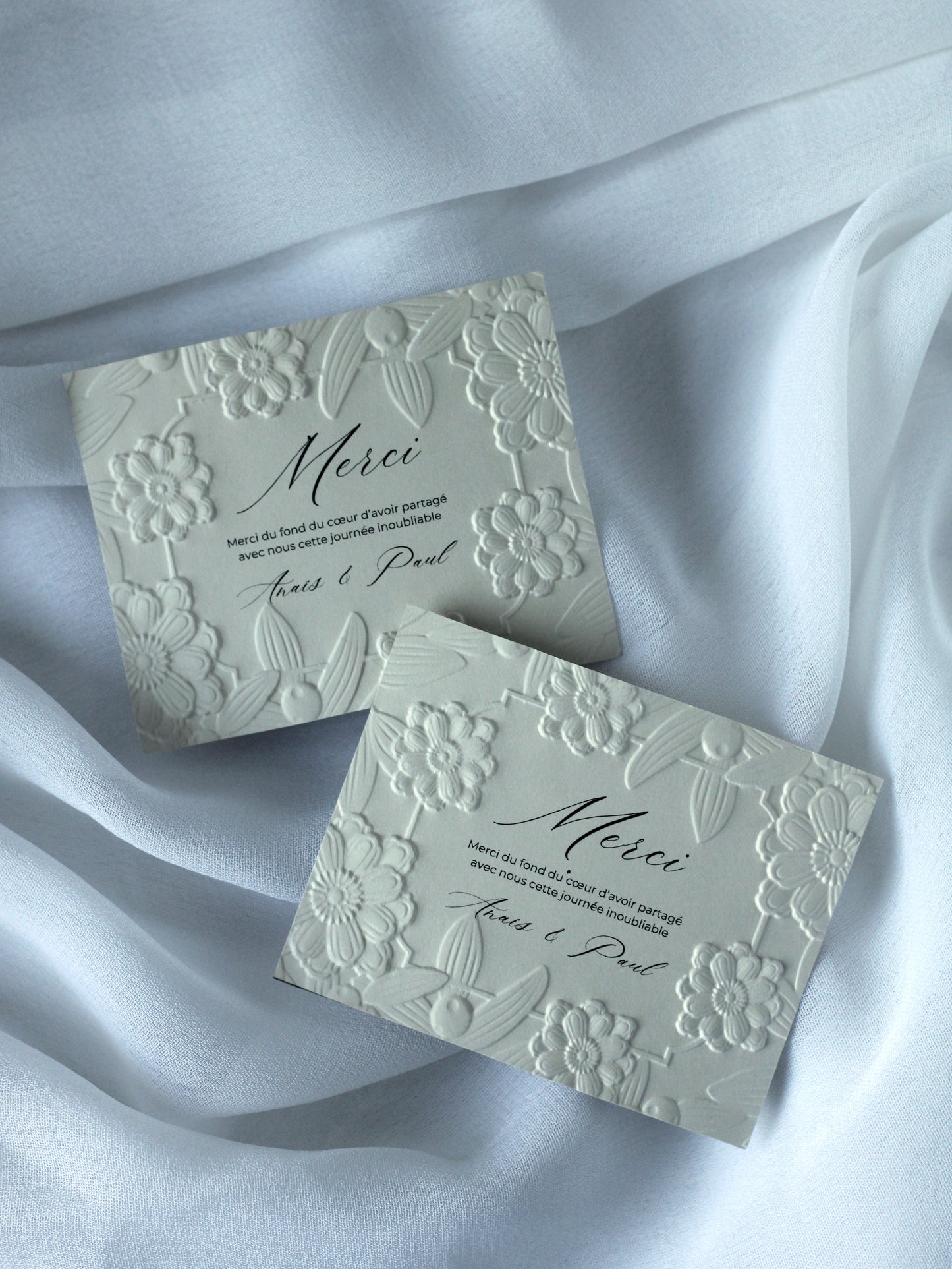 Cartes de remerciement - Embossage "Cadre Floral"