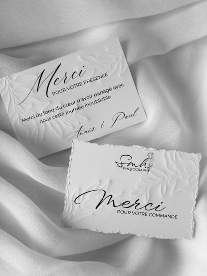 Cartes de remerciement - Embossage "Floréa"