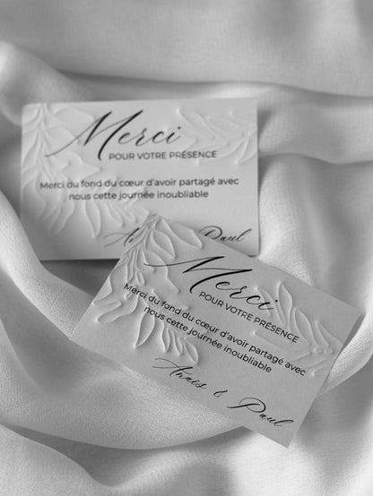 Cartes de remerciement - Embossage "Floréa"