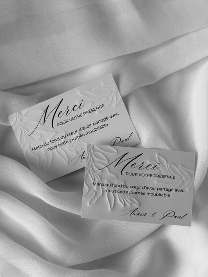 Cartes de remerciement - Embossage "Floréa"