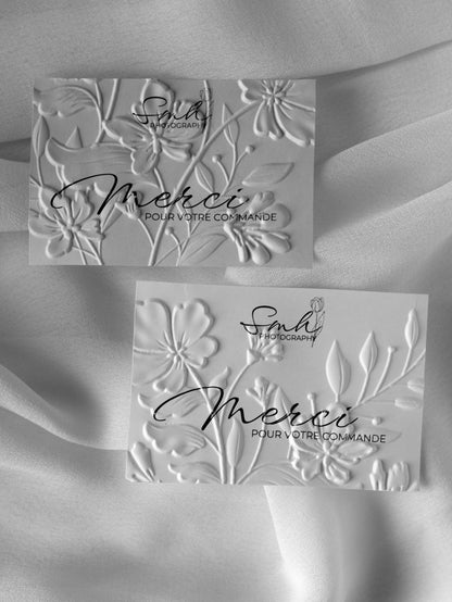Cartes de remerciement - Embossage "Floral"