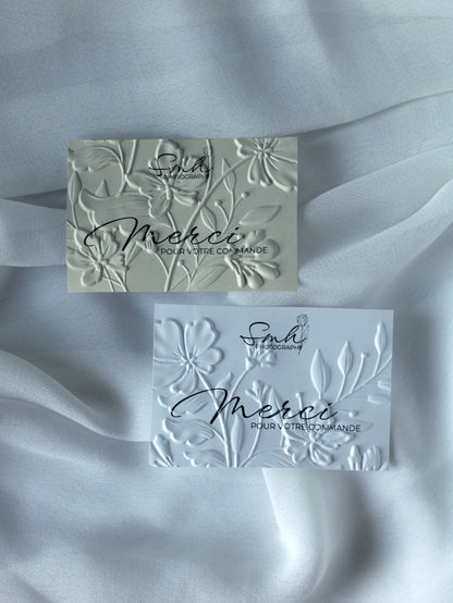 Cartes de remerciement - Embossage "Floral"