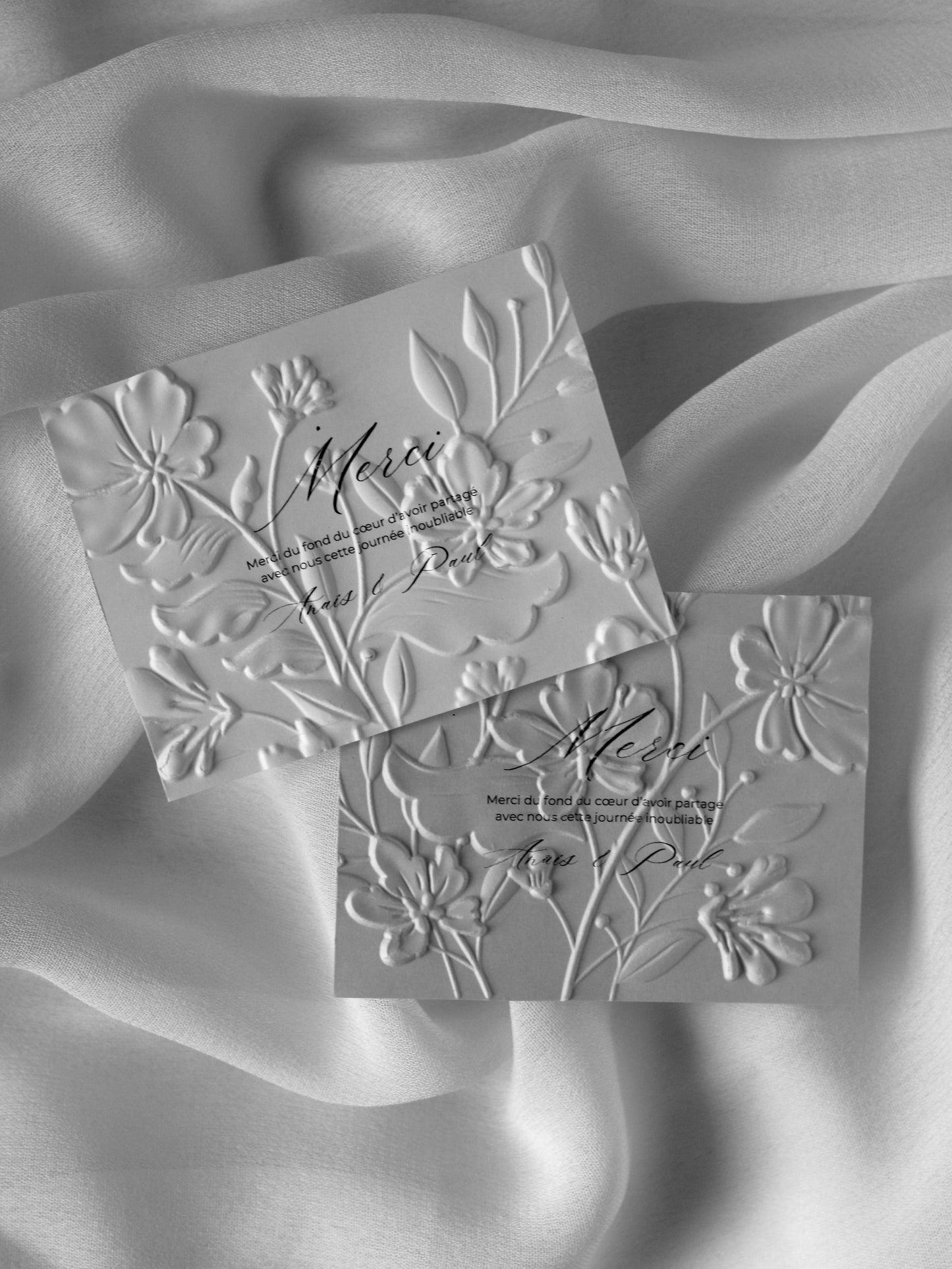 Cartes de remerciement - Embossage "Floral"