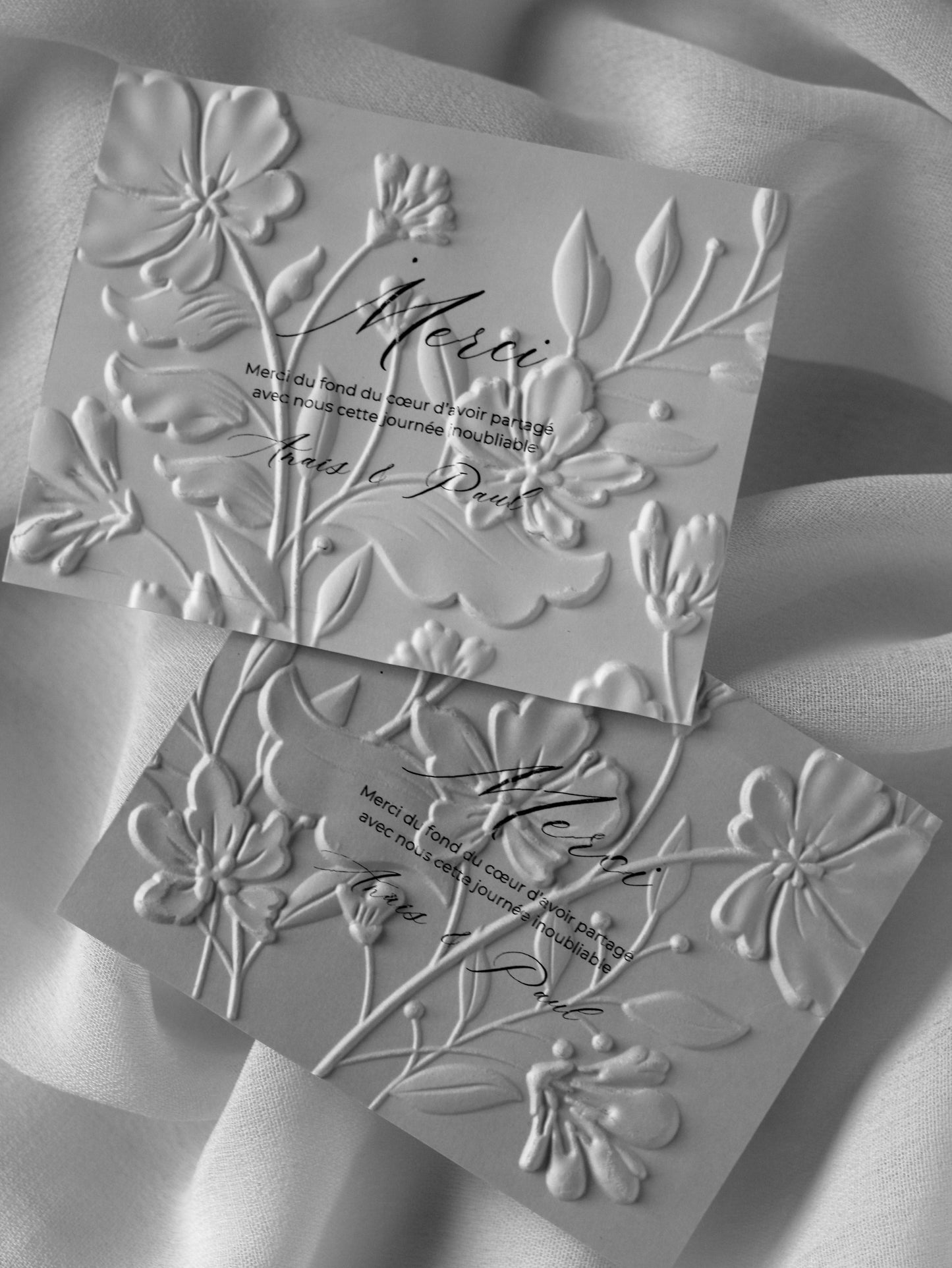 Cartes de remerciement - Embossage "Floral"