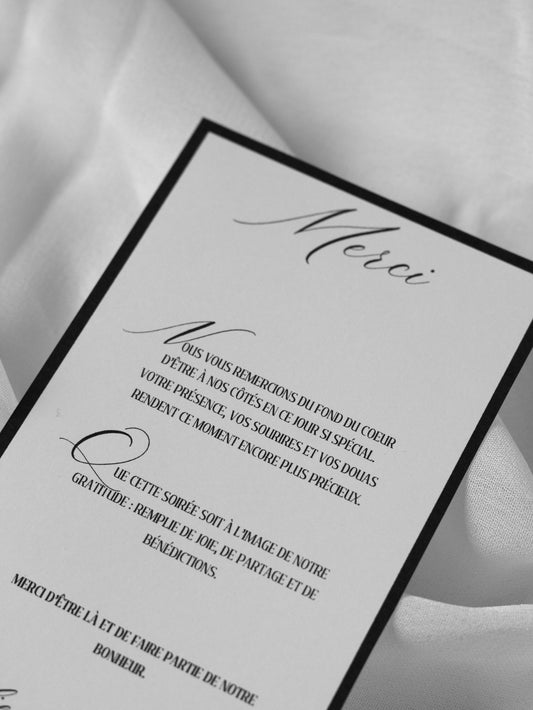 Carte de remerciement - SIGNATURE